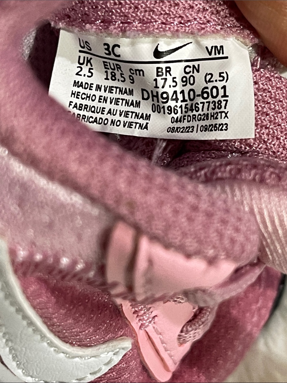 Nike Air Max Toddler Pink Athletic Sneakers - Picture 8 of 8